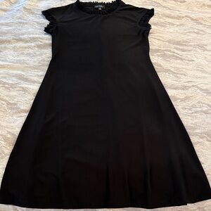 Nicole Miller Black Mini Dress with Ruffle Trim